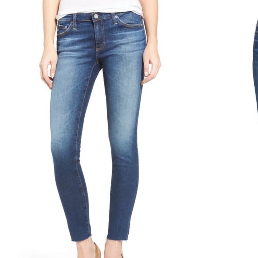 AG The Legging ankle jeans with raw hem